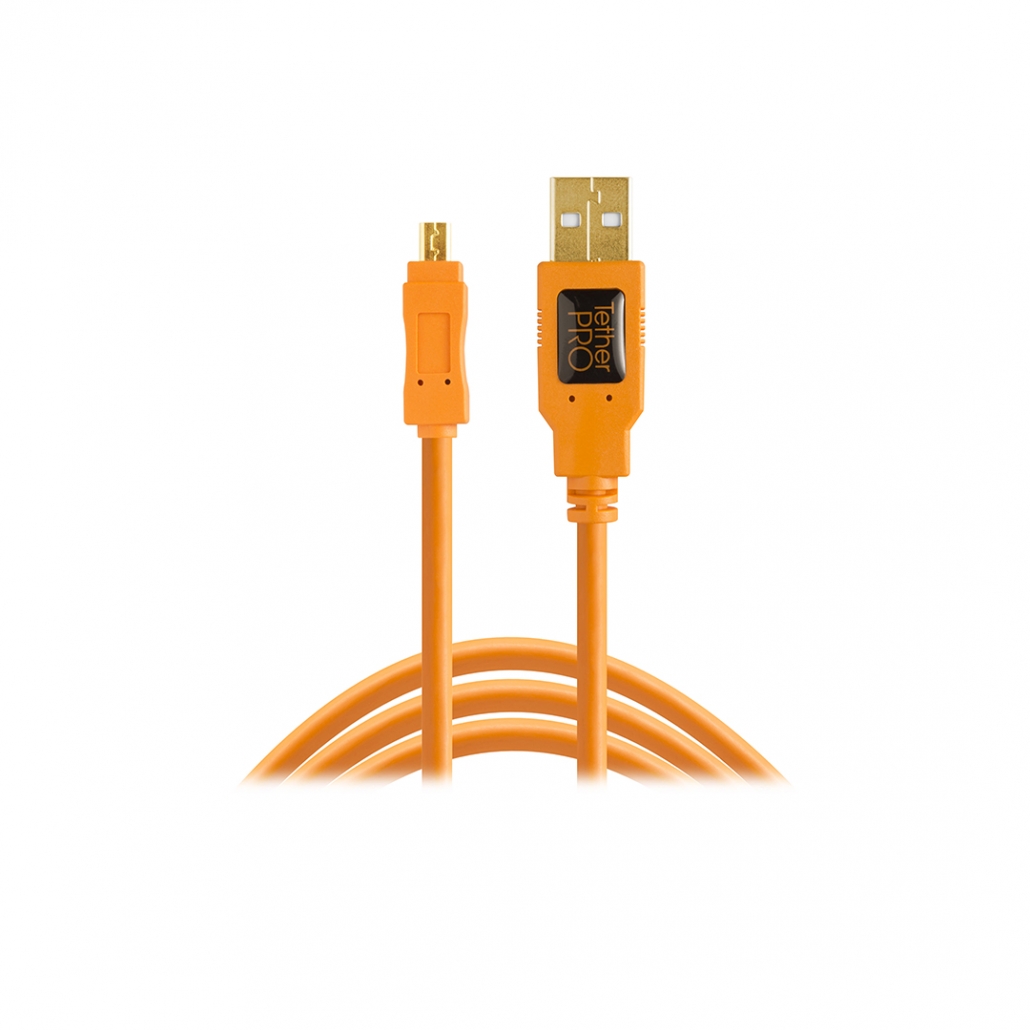 Tether Tools TetherPro USB 2.0 to Mini-B 8 Pin (4.6m) TT-CU8015-ORG ...